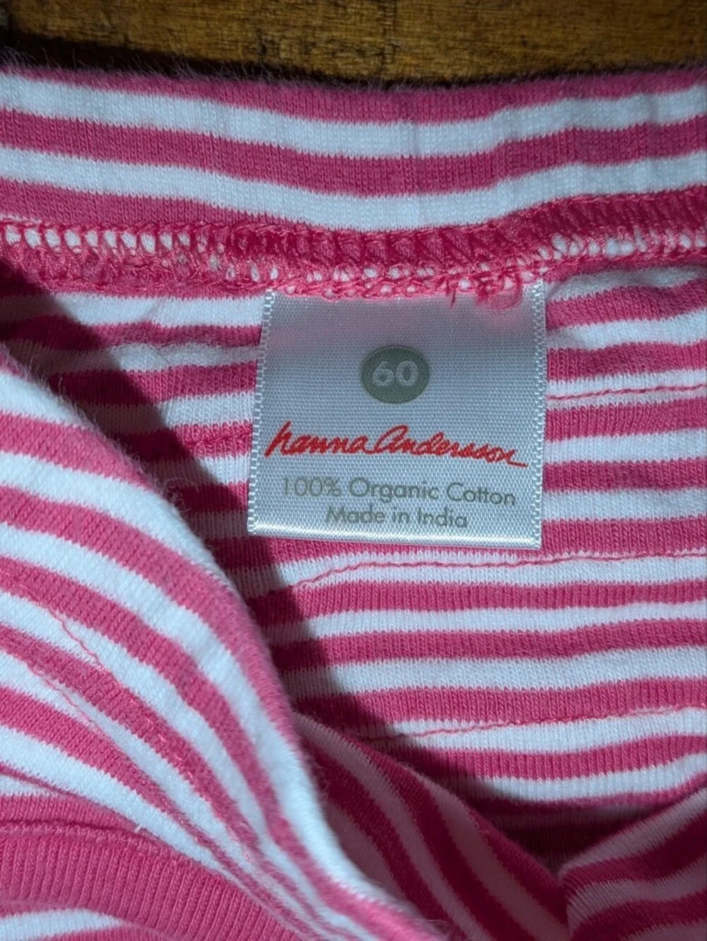 Hanna Andersson Pink & White Striped Dress with Matching Bloomers, 60, 3-6m